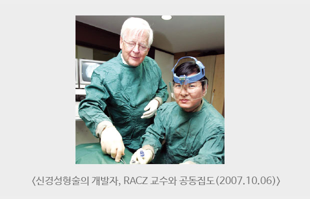 신경성형술의 개발자, RACZ 교수와 공동집도(2007.10.06)